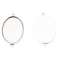 Large Oval Cabochon Pendant Setting in Two Antique Finishes view 2