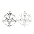 Goat Head Pentagram Large Silver Tone Metal Pendant view 2