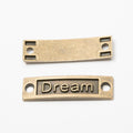 Dream Word Bar Double Loop Jewelry Connector Component view 2