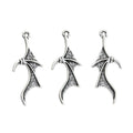 Long Bat Wing Metal Charms in Antique Silver Finish view 2