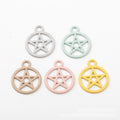 Round Star Frame Metal Charms in 5 Pictured Finishes view 2