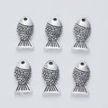 Scaly Fish Detailed Metal Charm in 1 Finish for Crafting view 2