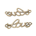 Flowing Love Script Double Loop Jewelry Connector Component view 2