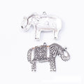 Ornate Elephant Pendant Charm in Two Antique Finishes view 2