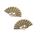 Open Folding Fan Metal Charms in Three Antique Finishes view 2