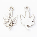 Veined Maple Leaf Metal Charms in 2 Pictured Finishes view 2