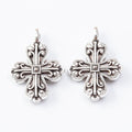 Ornate Cross Metal Charm in 2 Distinct Finishes for Jewelry Making view 2