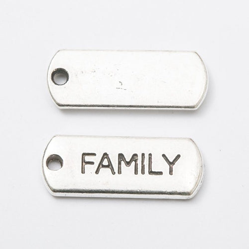 Family Word Charm pictured from the front