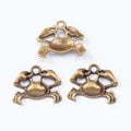 Open Claw Crab Metal Charms in Two Antique Finishes view 2
