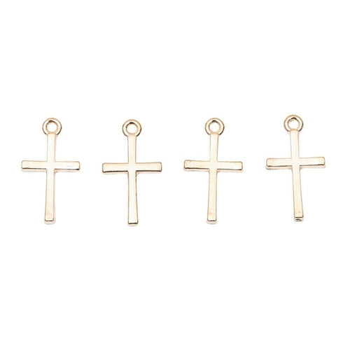 Close view of Plain Cross metal shape and surface detail