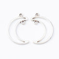 Vintage Style Metal Crescent Moon Open Bezel in 4 Metal Finishes view 2