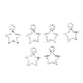 Mini Open Star Metal Charms in Antique Silver Finish view 2
