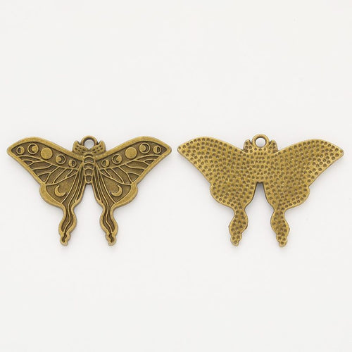 Close view showing the front details of the butterfly charms