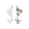 Cheerleader Girl Metal Charms in Antique Bronze and Silver Tones view 2