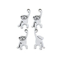 Raised Arm Monkey Metal Charm in Textured Metal for Jewelry Making view 2
