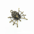 Antique Metal Spider Setting Charm Pendant With Textured Detail, 2 Finishes view 2