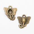 Elephant Head Charm Alloy Jewelry Making Component in 4 Finish Options view 2