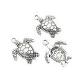 Sea Turtle Charm in Antique Silver for Jewelry Making view 2