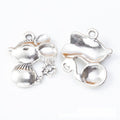 Mouse With Cheese Three Dimensional Metal Charm Jewelry Making Component view 2