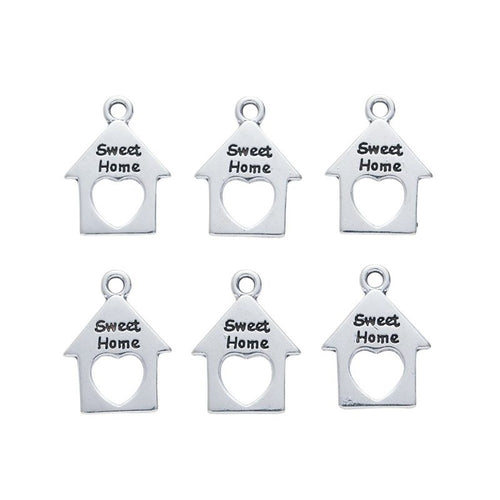 Sweet Home House Charm front and reverse details on a white background