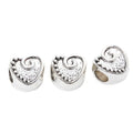 Swirl Heart Slider Bead in 2 Metal Finishes for Jewelry Making view 2