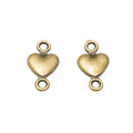 Polished Heart Connector Charm In 6 Metal Finishes For Jewelry Making view 2