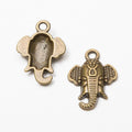 Detailed Elephant Head Charms in Antique Bronze, Antique Silver view 2