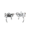 Floral Ribbon Bow Alloy Charm in Antique Silver Finish view 2