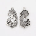 Mother and Child Metal Charms in Two Antique Finishes view 2