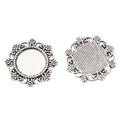 Floral Round 15mm Cabochon Setting Metal Jewelry Making Component view 2