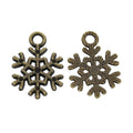 Small Snowflake Charms in Four Distinct Metal Finishes view 2