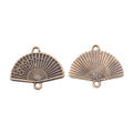 Floral Folding Fan Connector Metal Charm in 3 Finishes view 2