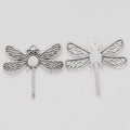 Dragonfly Metal Connector with Round Center Bezel in Two Finishes view 2