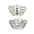 Filigree Butterfly Silver Tone Metal Charms for Crafts view 2