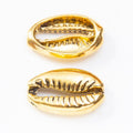 Dimensional Cowrie Shell Metal Beads in Four Finishes view 2