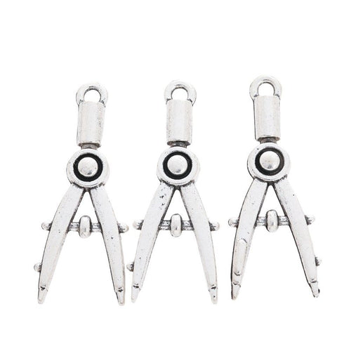 Drawing Compass metal charm shown in a second product arrangement