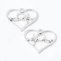 Love Heart Outline Metal Charms in 1 Pictured Finish view 2