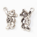 Antique Seated Teddy Bear Metal Charm, Two Finishes view 2