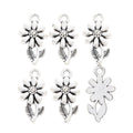 Flower Stem Vintage Metal Charm Pendant for Jewelry Making view 2