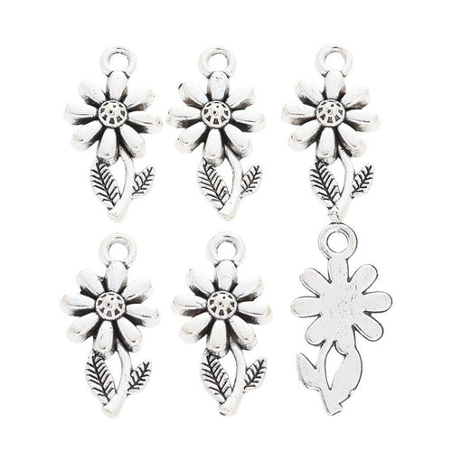 Flower Stem metal charm shown in a second product arrangement