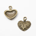 Vintage Filigree Heart Charm in 2 Finishes for DIY Jewelry Making view 2