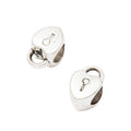 Heart Lock Large Hole Bead in 1 Metal Finish for Jewelry Making view 2