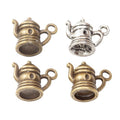 Miniature Teapot Metal Charms in Two Antique Finishes view 2