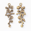 Antique Flowering Branch Metal Charm, Two Finishes view 2