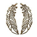 Large Openwork Feather Charms in Four Metal Finishes view 2