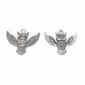 Spread Wing Owl Metal Charms in Two Antique Finishes view 2