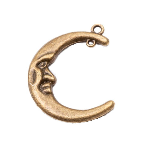 Close view of crescent moon charm