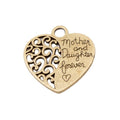Mother and Daughter Forever Heart Metal Charms Jewelry Making Pendants view 2