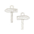 Camping Signpost Charm Metal Pendant for Jewelry Making view 2