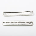 Motivational Quote Bar Connector Metal Jewelry Component in 3 Pictured Finishes view 2